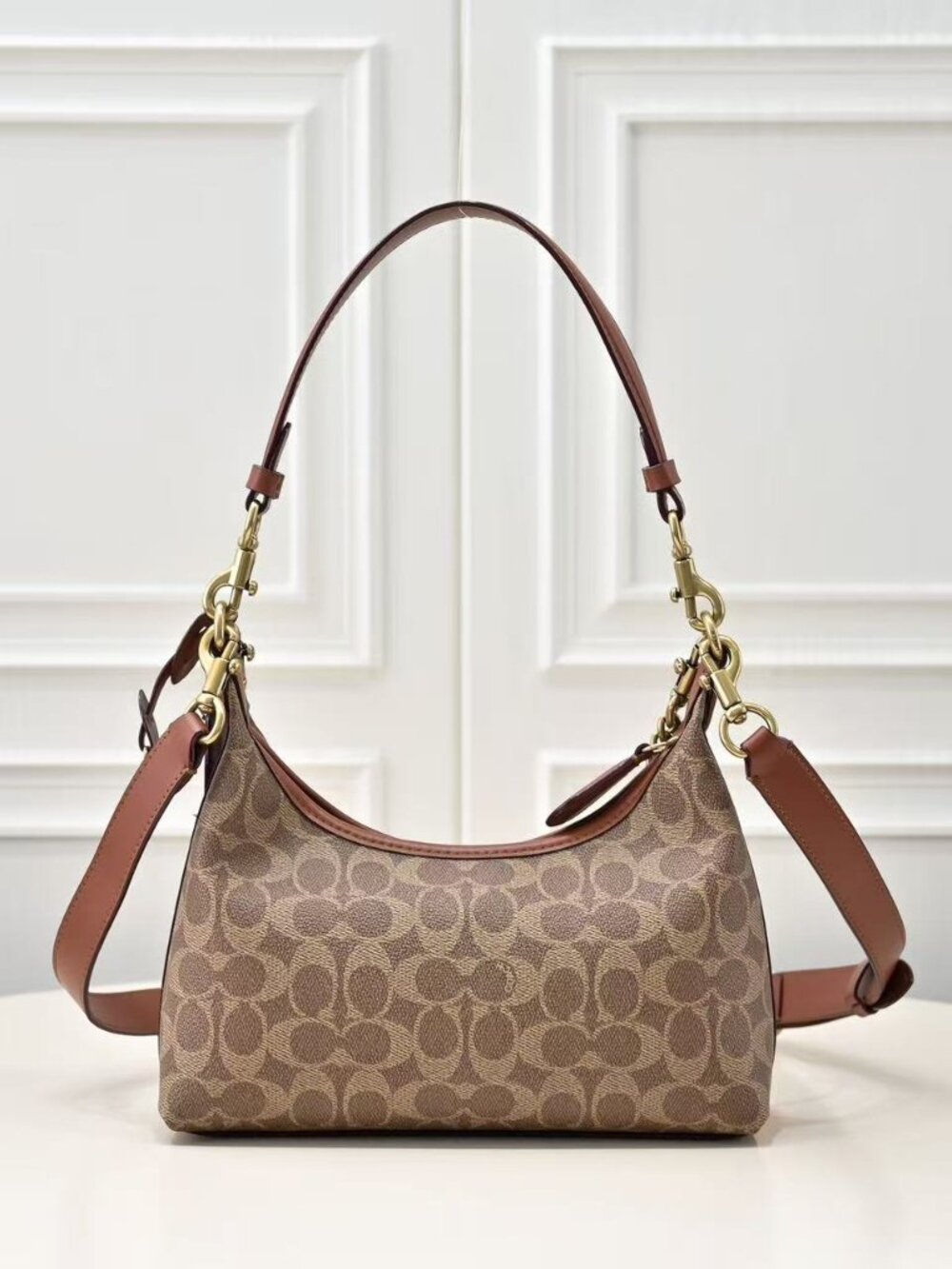 Coach Brown Signature Canvas Convertible Crossbody - Picture 2 of 5